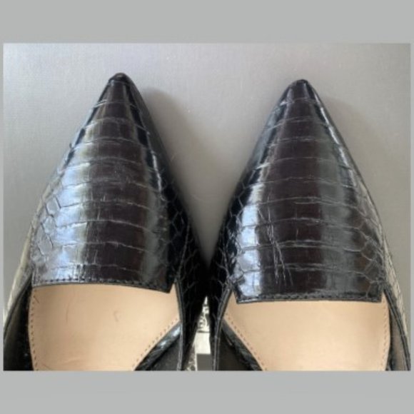 Vince Camuto 4.5 Black Snake Embossed Pointed Toe Pump - Picture 5 of 6